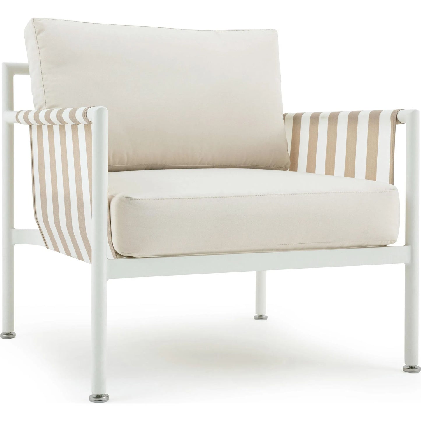 001 SI-2248216 | Primary Silo | Dunes Outdoor Armchair by TOV Furniture in cream. Made from aluminum, fabric in a coastal style.