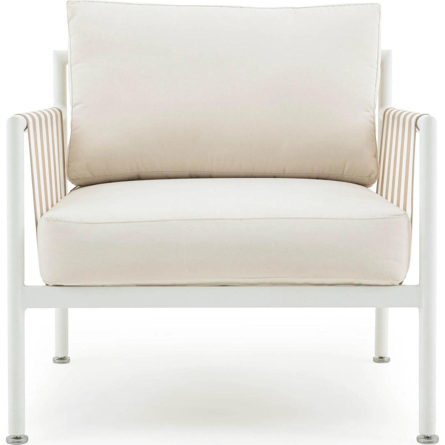 002 SI-2248216 | Additional Silo | Dunes Outdoor Armchair by TOV Furniture in cream. Made from aluminum, fabric in a coastal style.