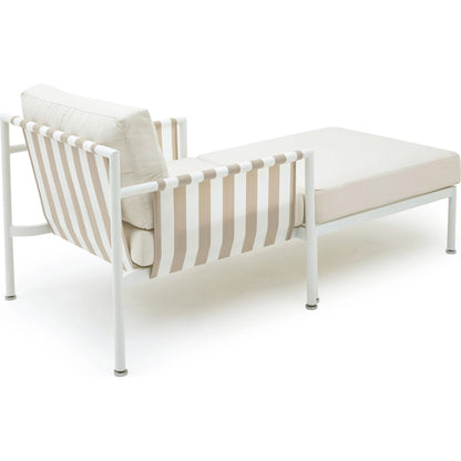 Dunes Outdoor Lounge Set by TOV Furniture in cream. Made from aluminum, fabric in a coastal style.