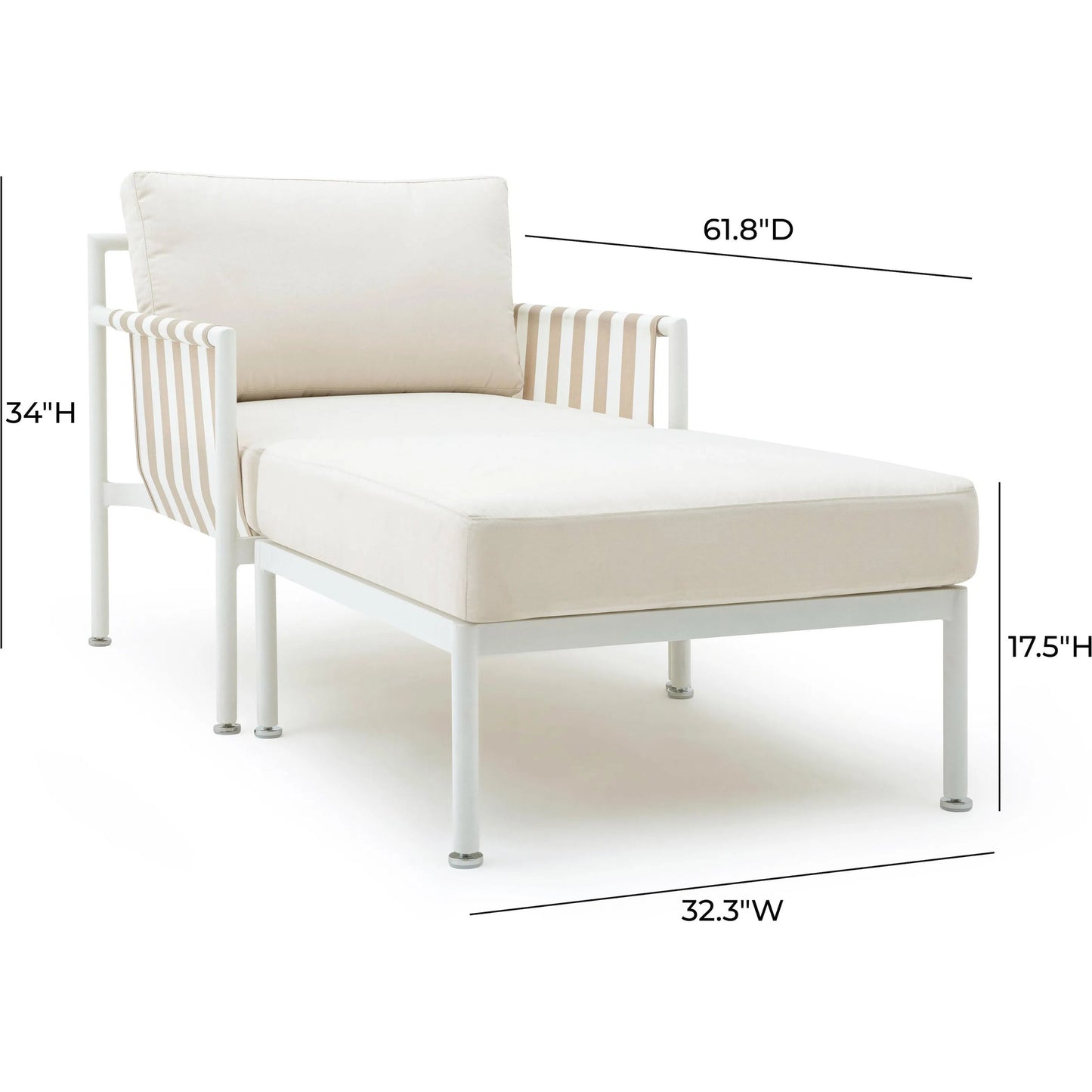 004 SI-2248217 | Additional Silo | Dunes Outdoor Lounge Set by TOV Furniture in cream. Made from aluminum, fabric in a coastal style.