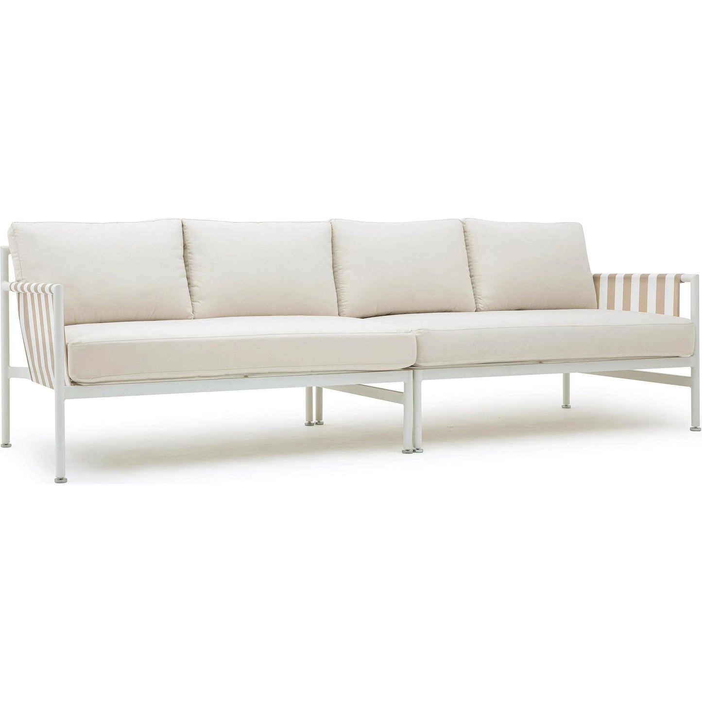 001 SI-2248221 | Primary Silo | Dunes Outdoor Sofa by TOV Furniture in cream. Made from aluminum, fabric in a coastal style.