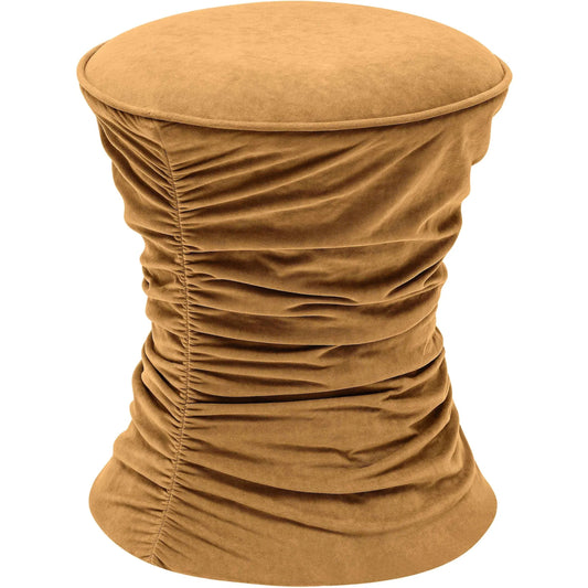 Bounce Ruched Velvet Adjustable Ottoman by TOV Furniture. Made from plywood, velvet, wood in a unique style.