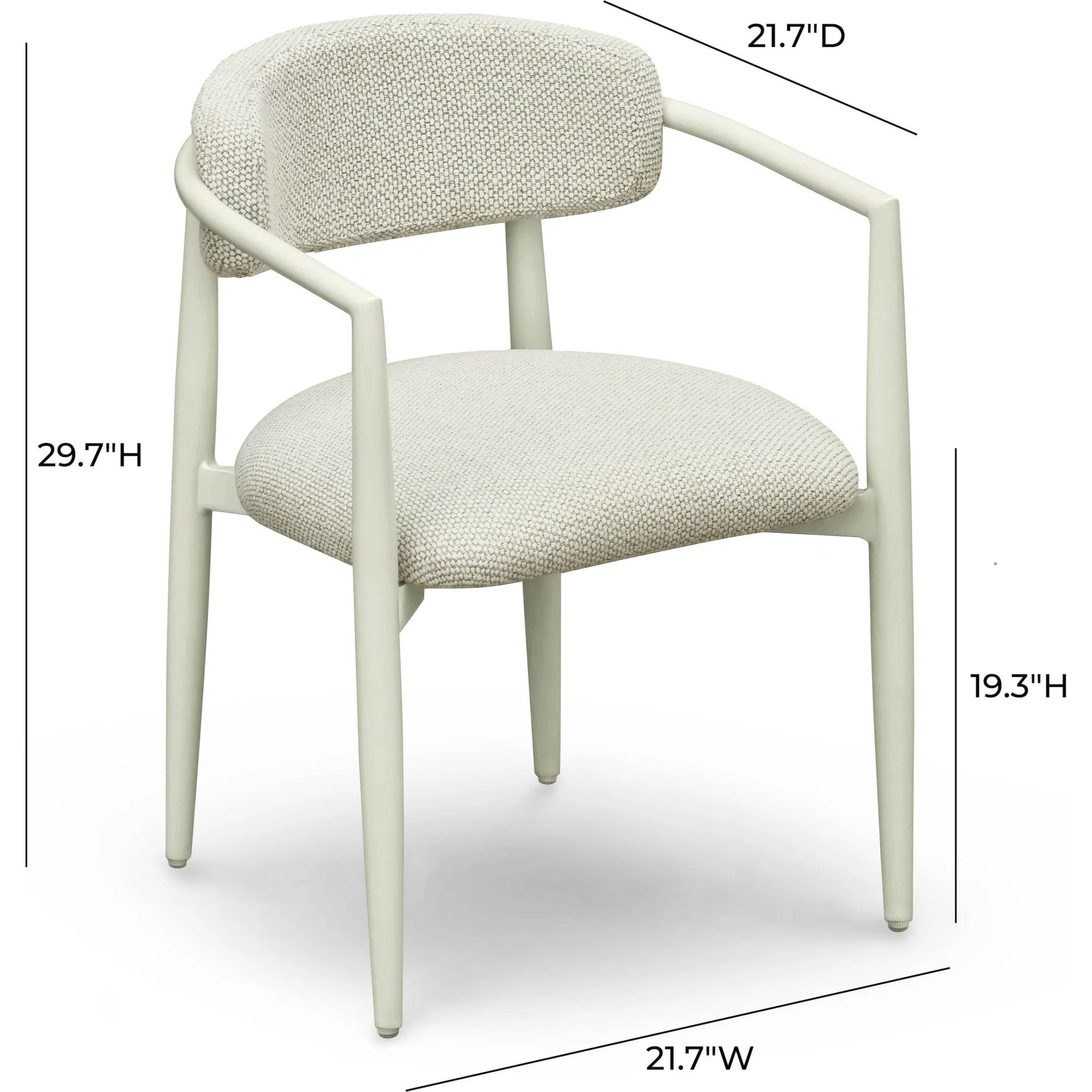 Annika Textured Outdoor Dining Arm Chair by TOV Furniture. Made from aluminum, fabric in a transitional style.