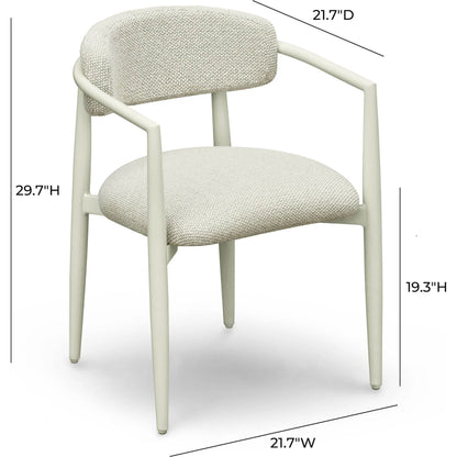 Annika Textured Outdoor Dining Arm Chair by TOV Furniture. Made from aluminum, fabric in a transitional style.