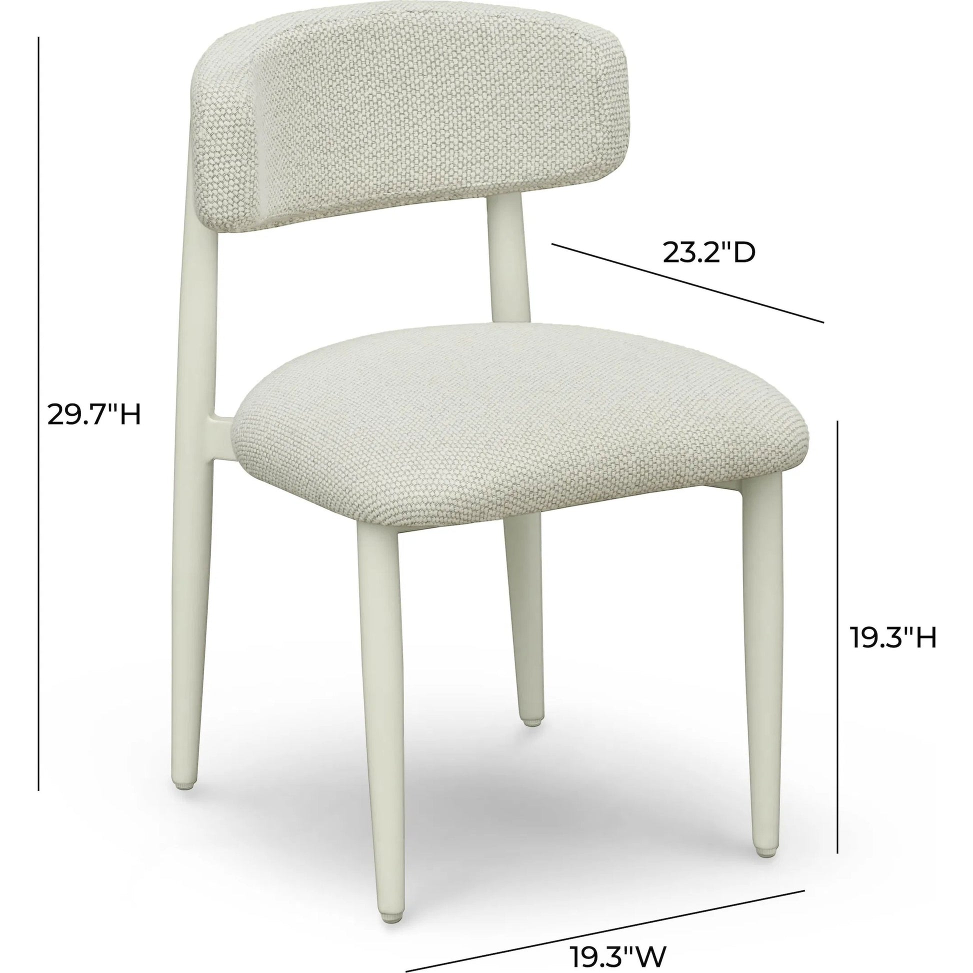 Annika Textured Outdoor Dining Side Chair by TOV Furniture. Made from aluminum, fabric in a transitional style.