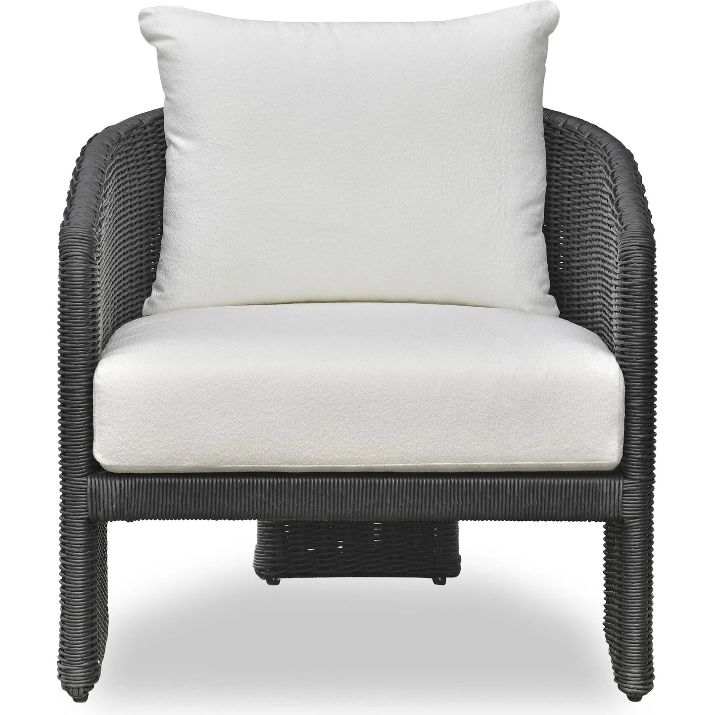 002 SI-2356245 | Additional Silo | Alexa Performance Fabric Outdoor Armchair by TOV Furniture in black. Made from aluminum, polyester, wicker in a rustic style.