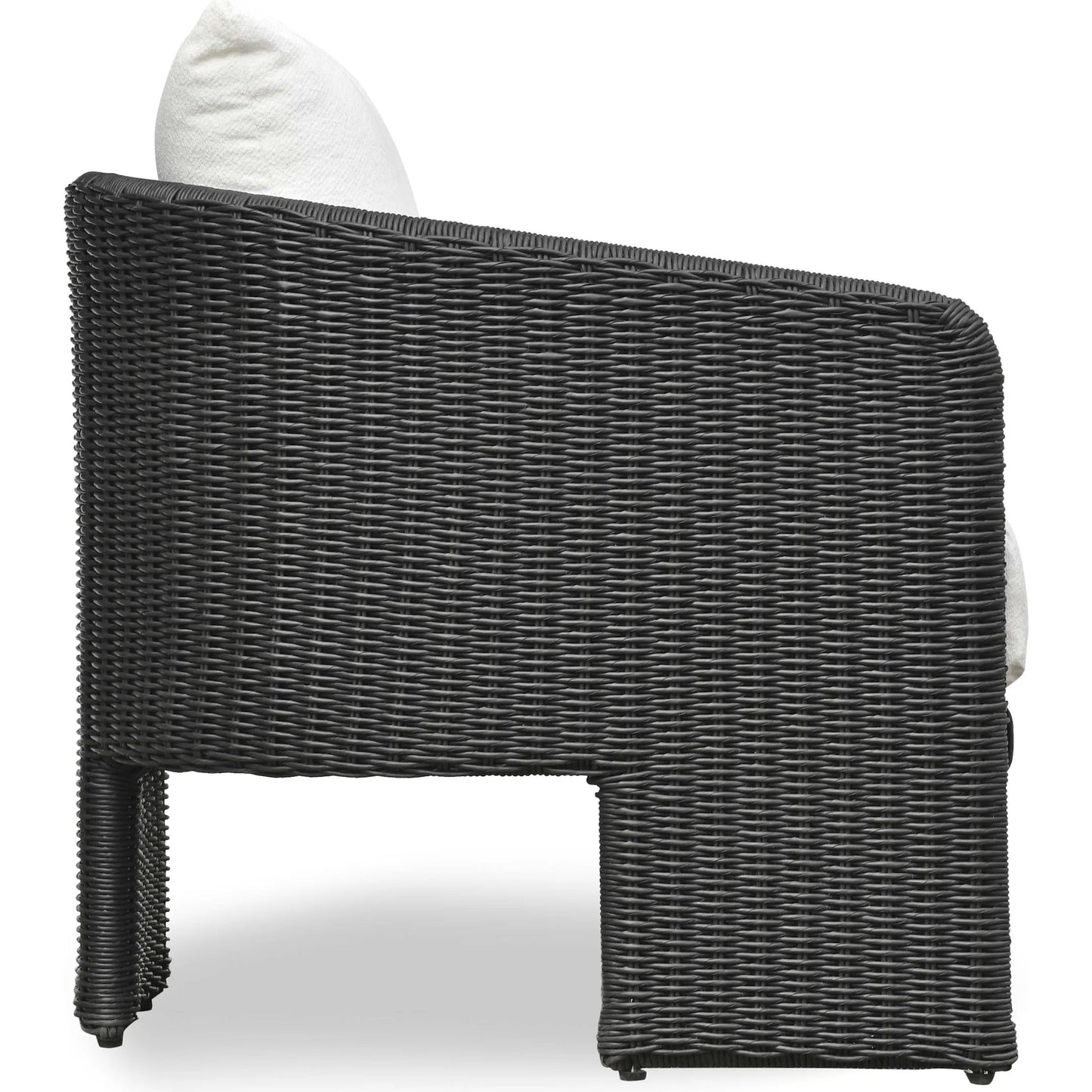 003 SI-2356245 | Additional Silo | Alexa Performance Fabric Outdoor Armchair by TOV Furniture in black. Made from aluminum, polyester, wicker in a rustic style.