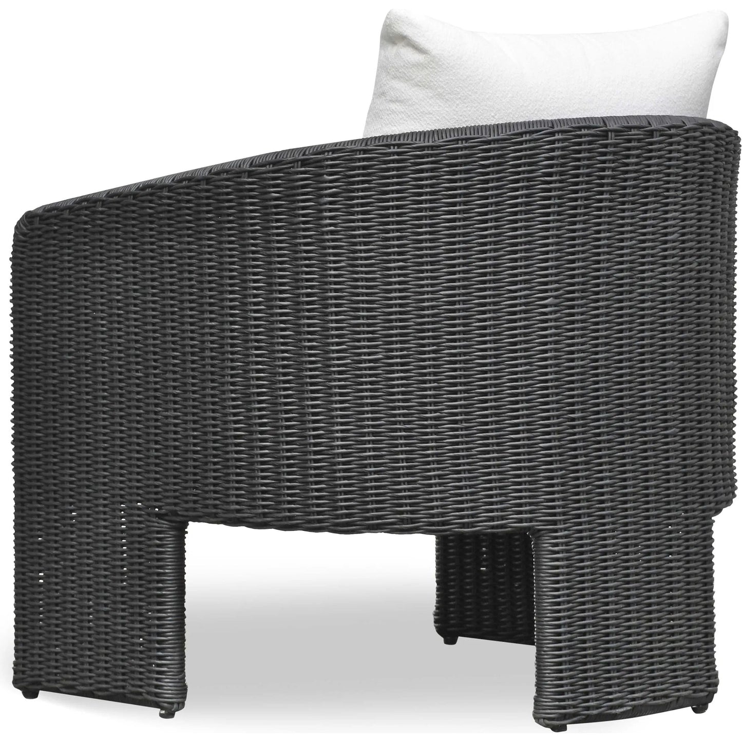 004 SI-2356245 | Additional Silo | Alexa Performance Fabric Outdoor Armchair by TOV Furniture in black. Made from aluminum, polyester, wicker in a rustic style.