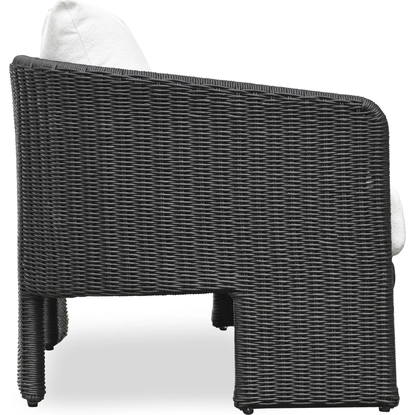 003 SI-2356247 | Additional Silo | Alexa Performance Fabric Outdoor Sofa by TOV Furniture in black. Made from aluminum, polyester, wicker in a rustic style.