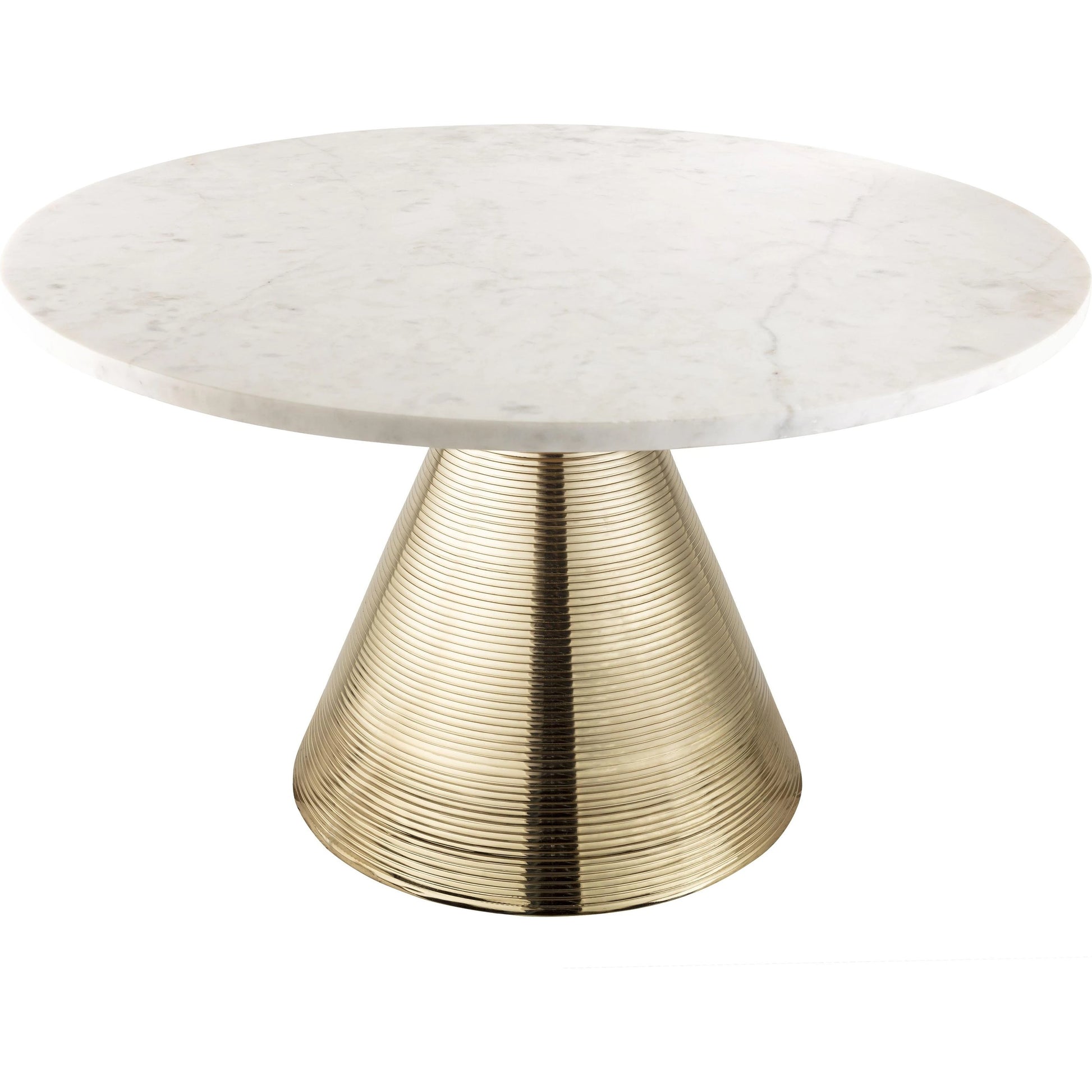 Tempo Cocktail Table by TOV Furniture in white. Made from marble in a eclectic & global style.