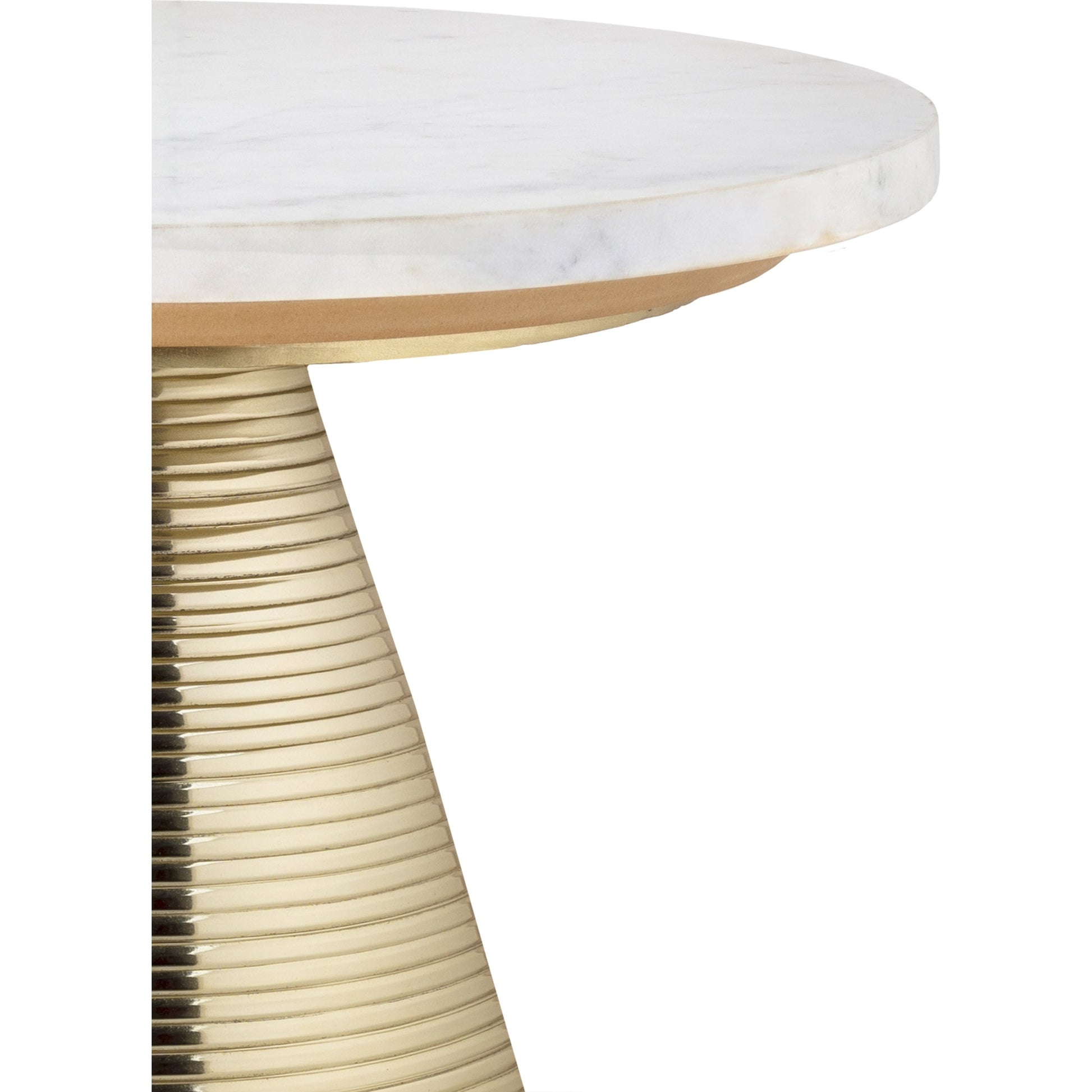 Tempo Side Table by TOV Furniture in natural. Made from aluminum, stone in a eclectic & global style.