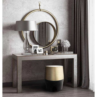 Jadran Stool by TOV Furniture in black. Made from iron in a modern style.