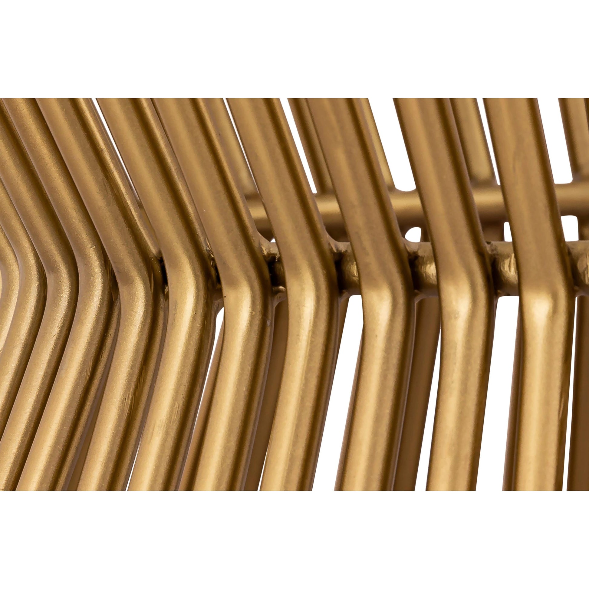 Grace Glass Coffee Table by TOV Furniture in gold. Made from iron in a transitional style.
