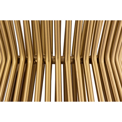 Grace Glass Side Table by TOV Furniture in gold. Made from iron in a transitional style.