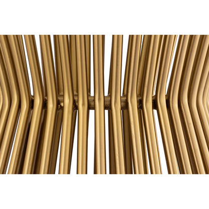 Grace Glass Side Table by TOV Furniture in gold. Made from iron in a transitional style.