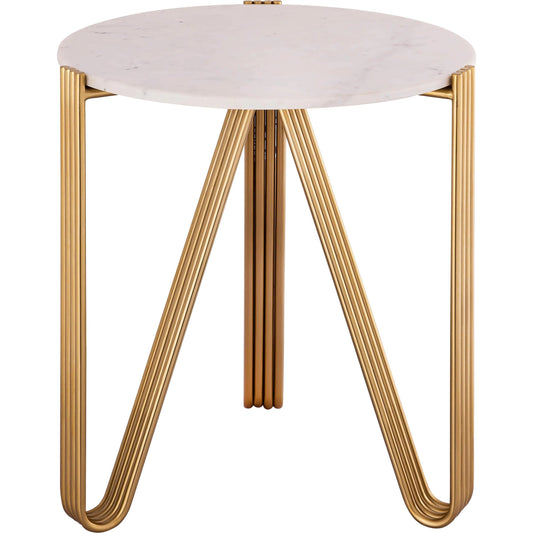 001 SR-893942 | Primary Silo | Aya Marble Side Table by TOV Furniture in gold. Made from iron in a modern style.