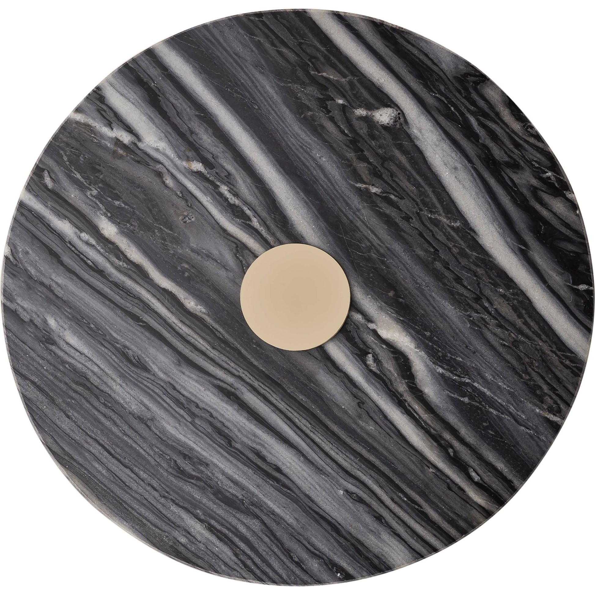 Addyson Marble Side Table by TOV Furniture in gold, grey marble. Made from grey marble in a modern style.