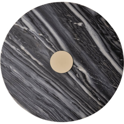 Addyson Marble Side Table by TOV Furniture in gold, grey marble. Made from grey marble in a modern style.