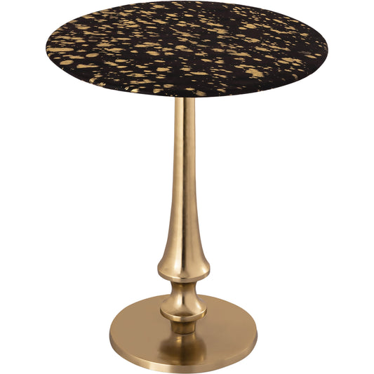 Goathide Side Table by TOV Furniture in black,gold. Made from unique in a traditional style.