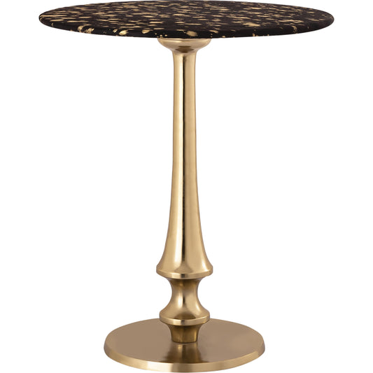 Goathide Side Table by TOV Furniture in black,gold. Made from unique in a traditional style.