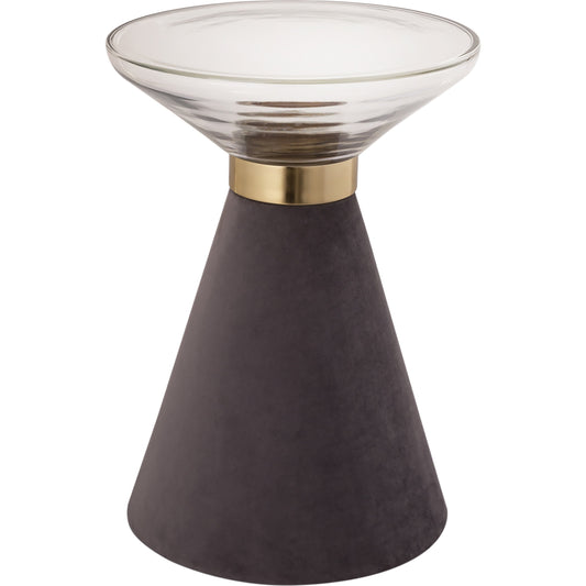 Aurora Side Table by TOV Furniture in grey,transparent. Made from transparent in a transitional style.
