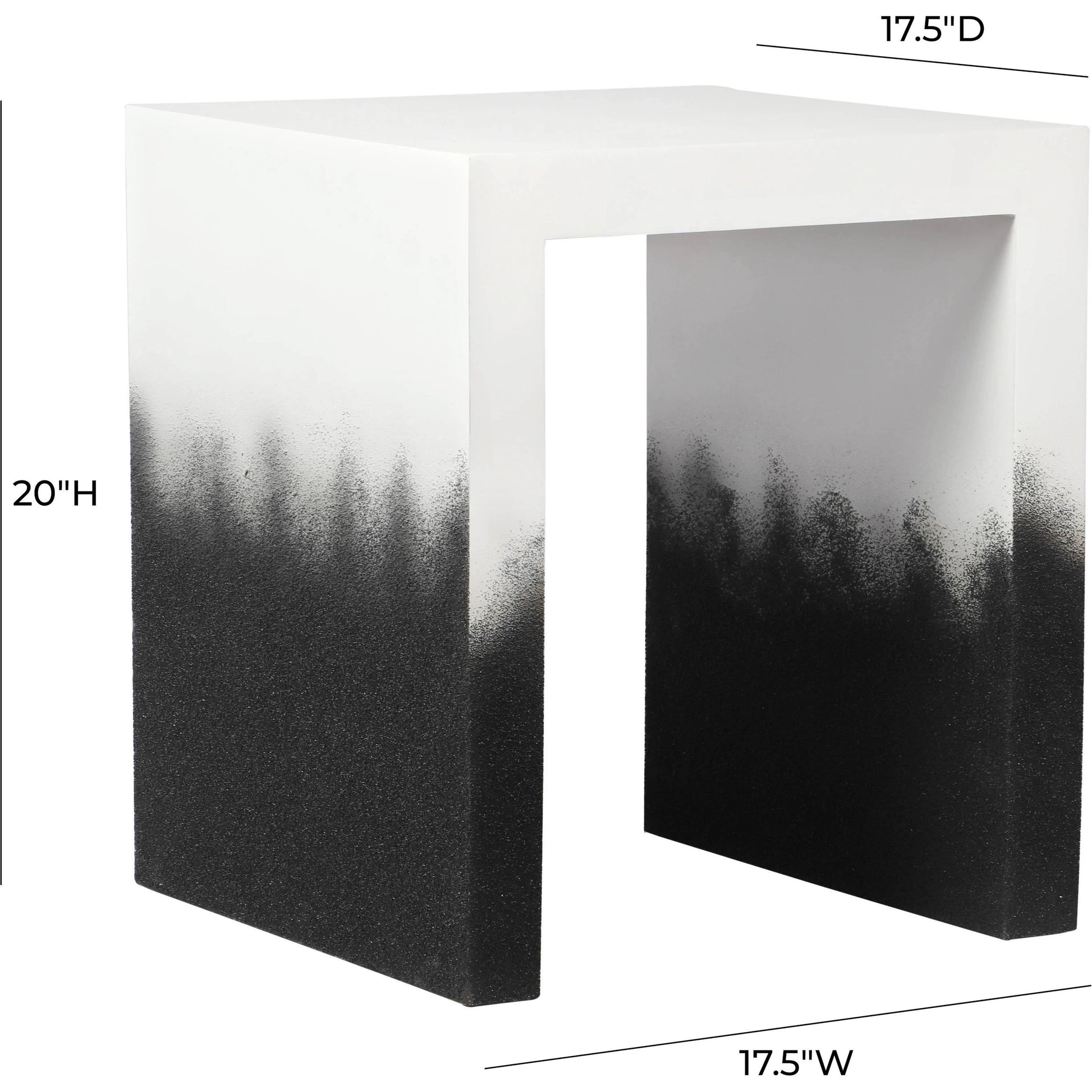 Matra End Table by TOV Furniture in black, white. Made from wood in a modern style.