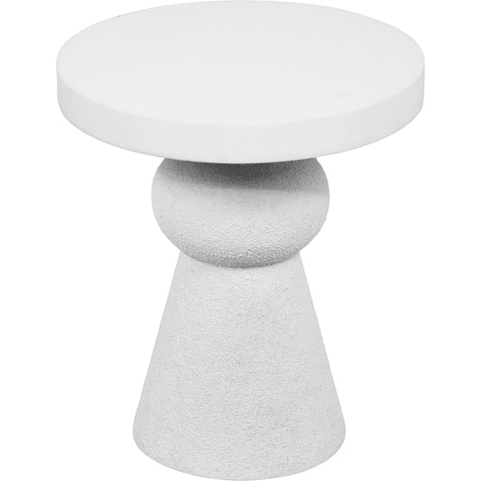 Lupita Side Table by TOV Furniture in white. Made from iron, mdf, resin in a modern style.