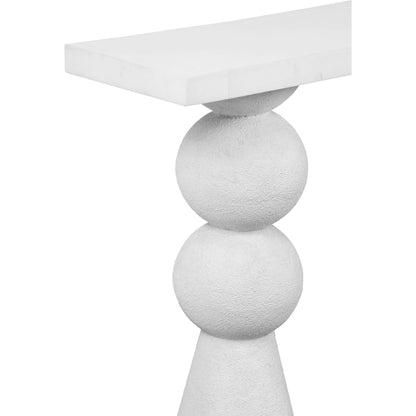 Lupita Console Table by TOV Furniture in white. Made from iron, mdf, resin in a modern style.