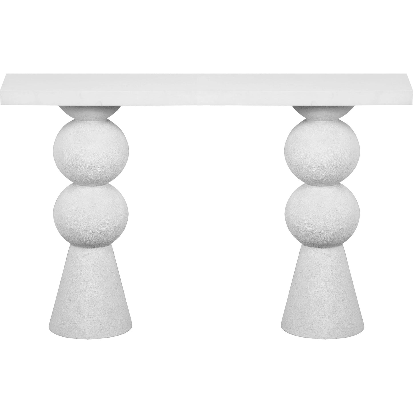 002 SI-2107446 | Additional Silo | Lupita Console Table by TOV Furniture in white. Made from iron, mdf, resin in a modern style.