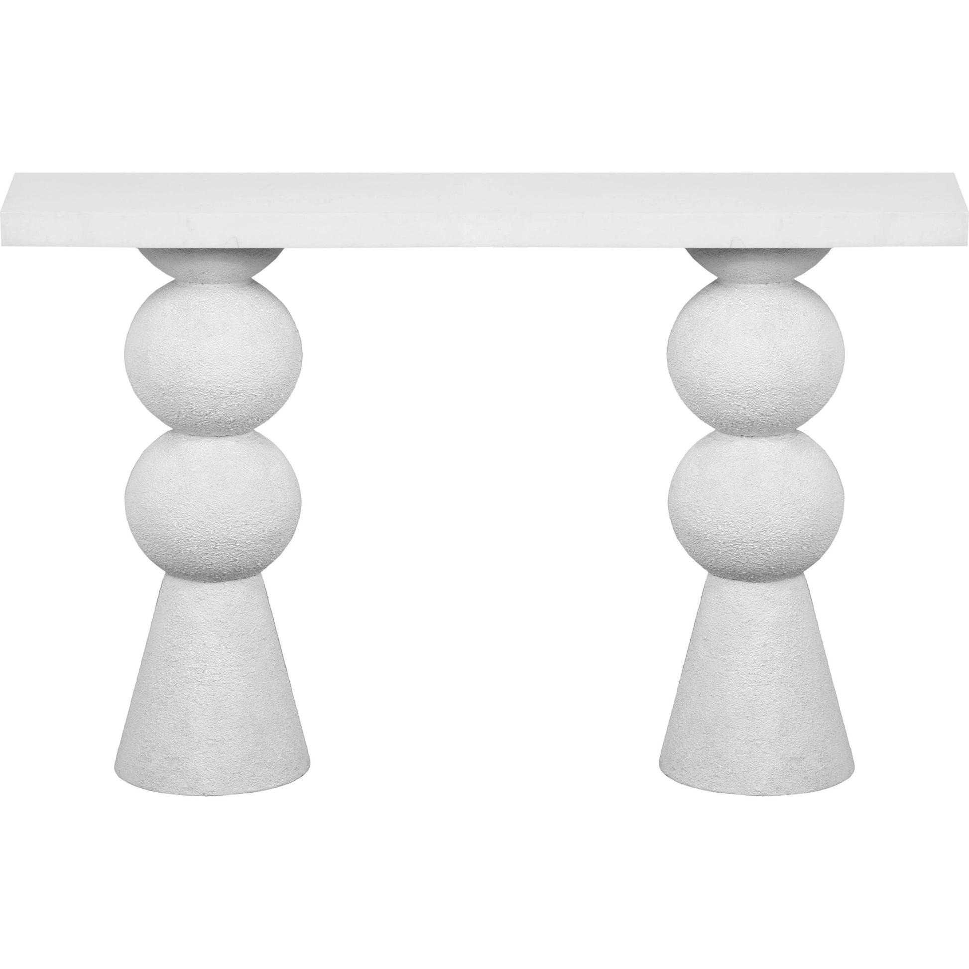 Lupita Console Table by TOV Furniture in white. Made from iron, mdf, resin in a modern style.