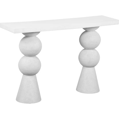 Lupita Console Table by TOV Furniture in white. Made from iron, mdf, resin in a modern style.