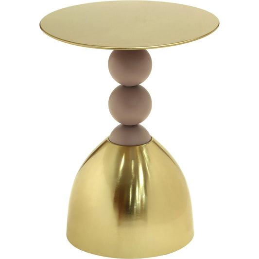 Daleyza Side Table by TOV Furniture in gold. Made from iron, mdf in a modern style.