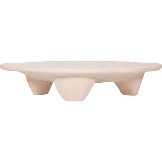 Athen Faux Stone Coffee Table by TOV Furniture in nude. Made from frp in a unique style.