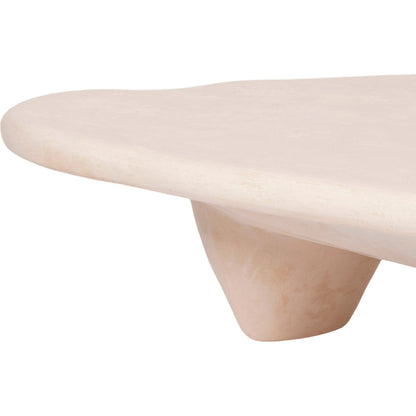 Athen Faux Stone Coffee Table by TOV Furniture in nude. Made from frp in a unique style.
