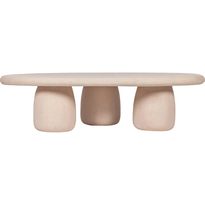 Rahul Coffee Table by TOV Furniture in cream. Made from frp in a unique style.