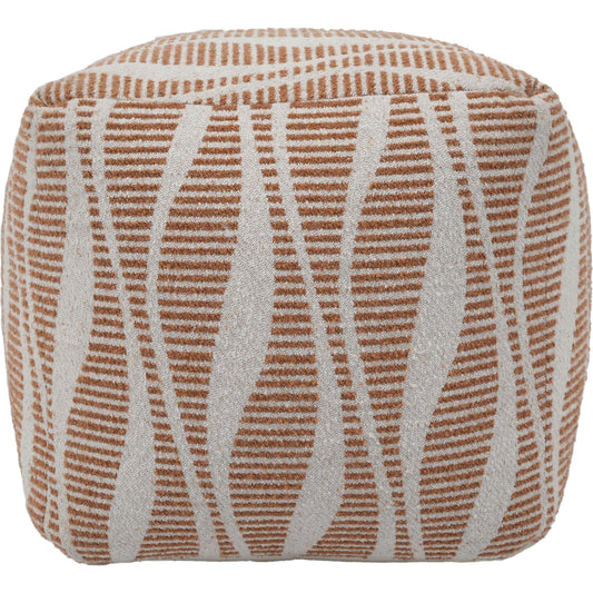 Ember Woven Pouf by TOV Furniture in cream, natural. Made from cotton, polyester in a cottage & farmhouse style.