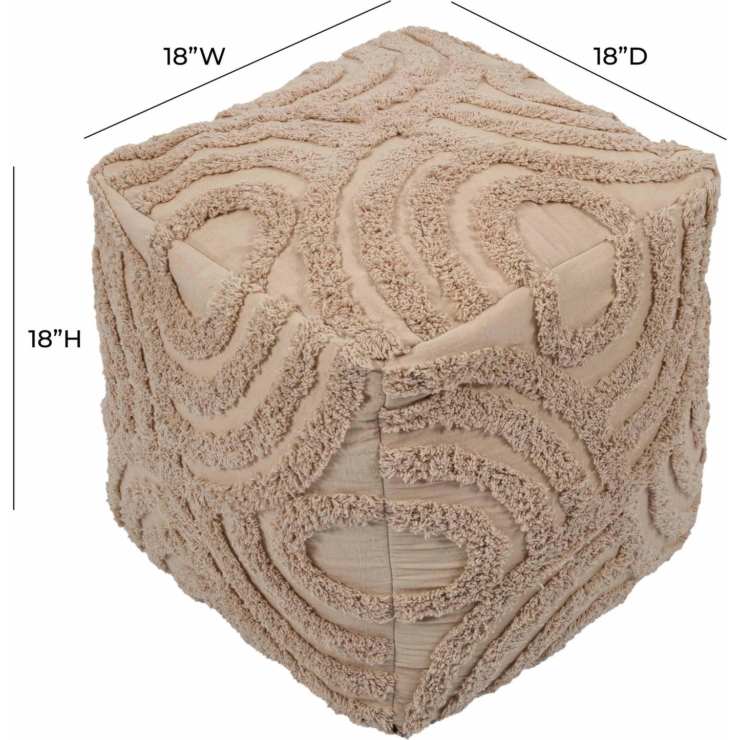 003 SI-2107466 | Additional Silo | Miranda Knitted Pouf by TOV Furniture in beige. Made from cotton in a modern style.