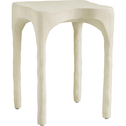 Skully Textured Side Table by TOV Furniture in cream. Made from fiber stone in a unique style.
