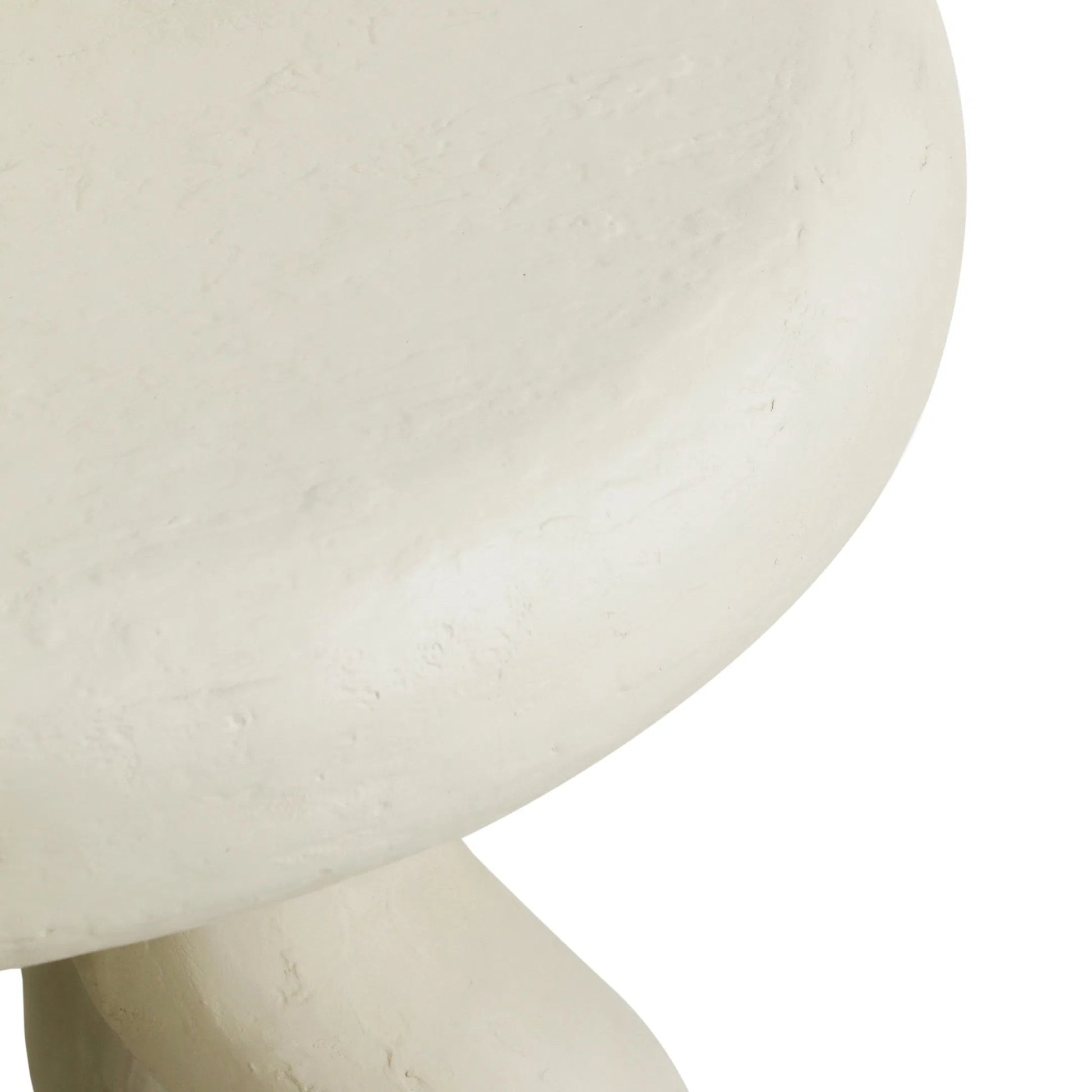 Maddie Textured Side Table by TOV Furniture in cream. Made from fiber stone in a modern style.
