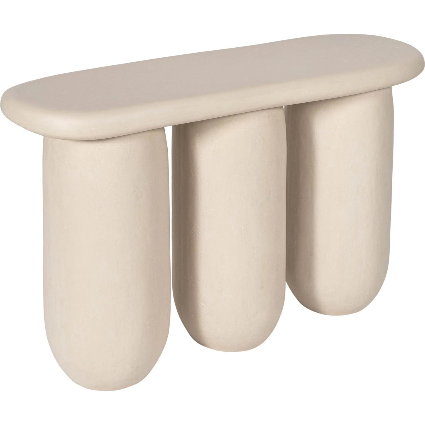002 SI-2320982 | Primary Silo | Rahul Outdoor Console Table by TOV Furniture in cream. Made from frp in a transitional style.