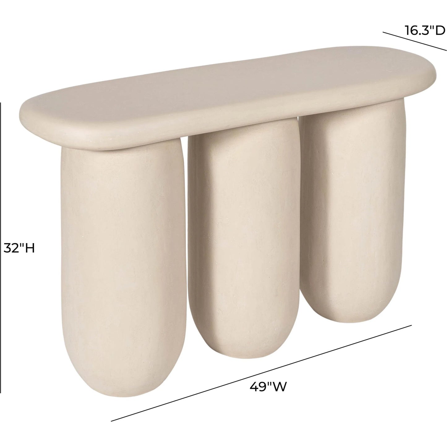005 SI-2320982 | Additional Silo | Rahul Outdoor Console Table by TOV Furniture in cream. Made from frp in a transitional style.