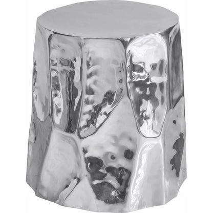 Forma Side Table by TOV Furniture in chrome. Made from aluminum, mdf in a modern style.