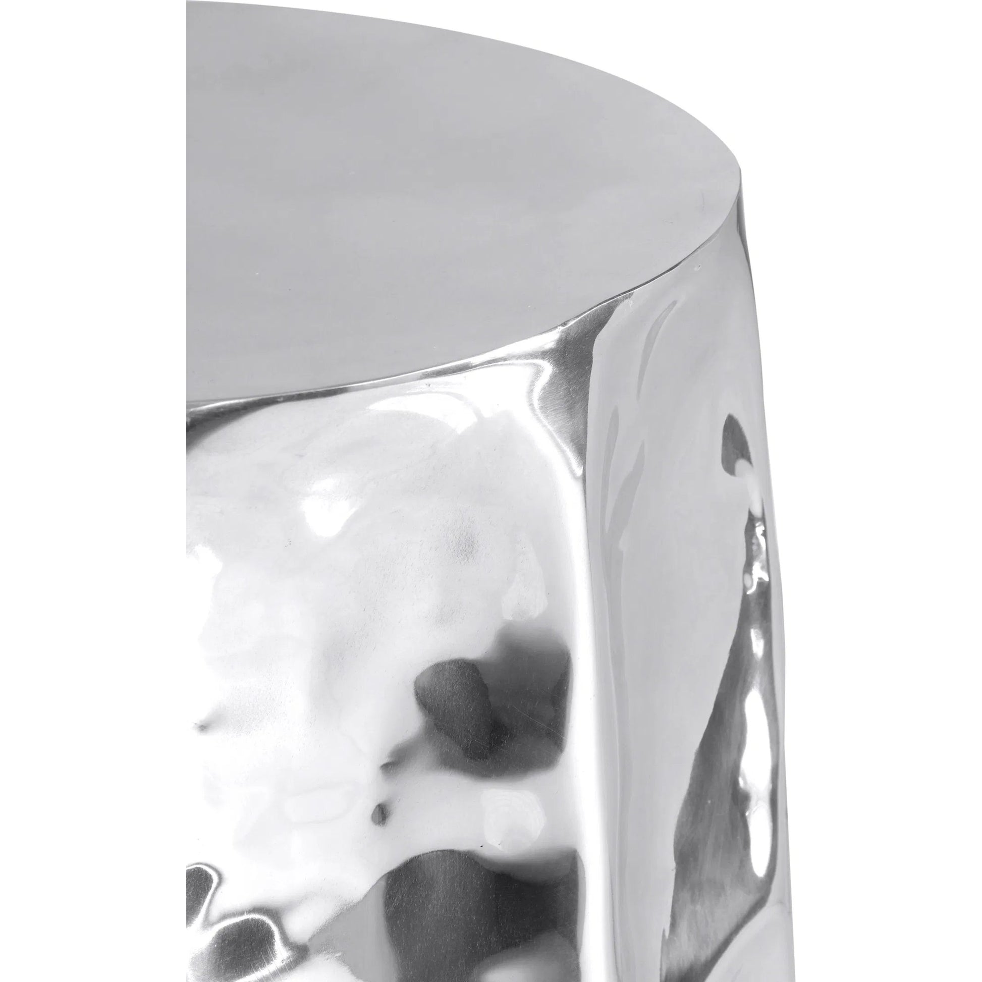 Forma Side Table by TOV Furniture in chrome. Made from aluminum, mdf in a modern style.