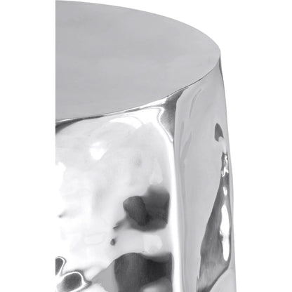 Forma Side Table by TOV Furniture in chrome. Made from aluminum, mdf in a modern style.