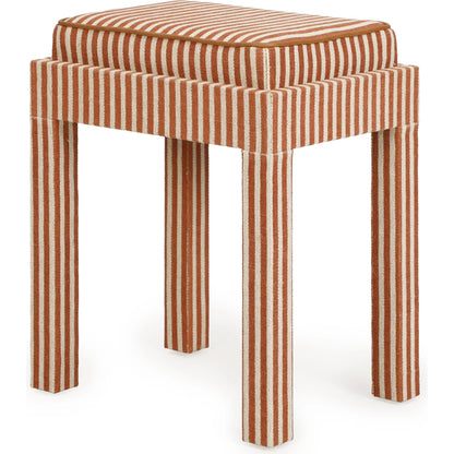 Kora Cotton Jute Designer Stool by TOV Furniture. Made from fabric, mdf in a unique style.