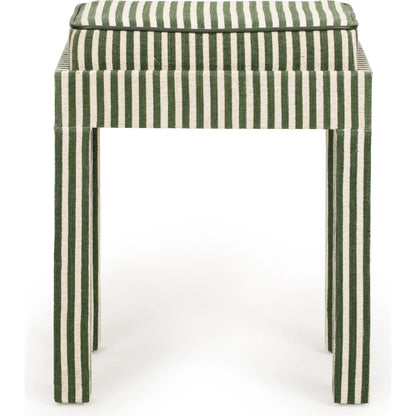 Kora Cotton Jute Designer Stool by TOV Furniture. Made from fabric, mdf in a unique style.