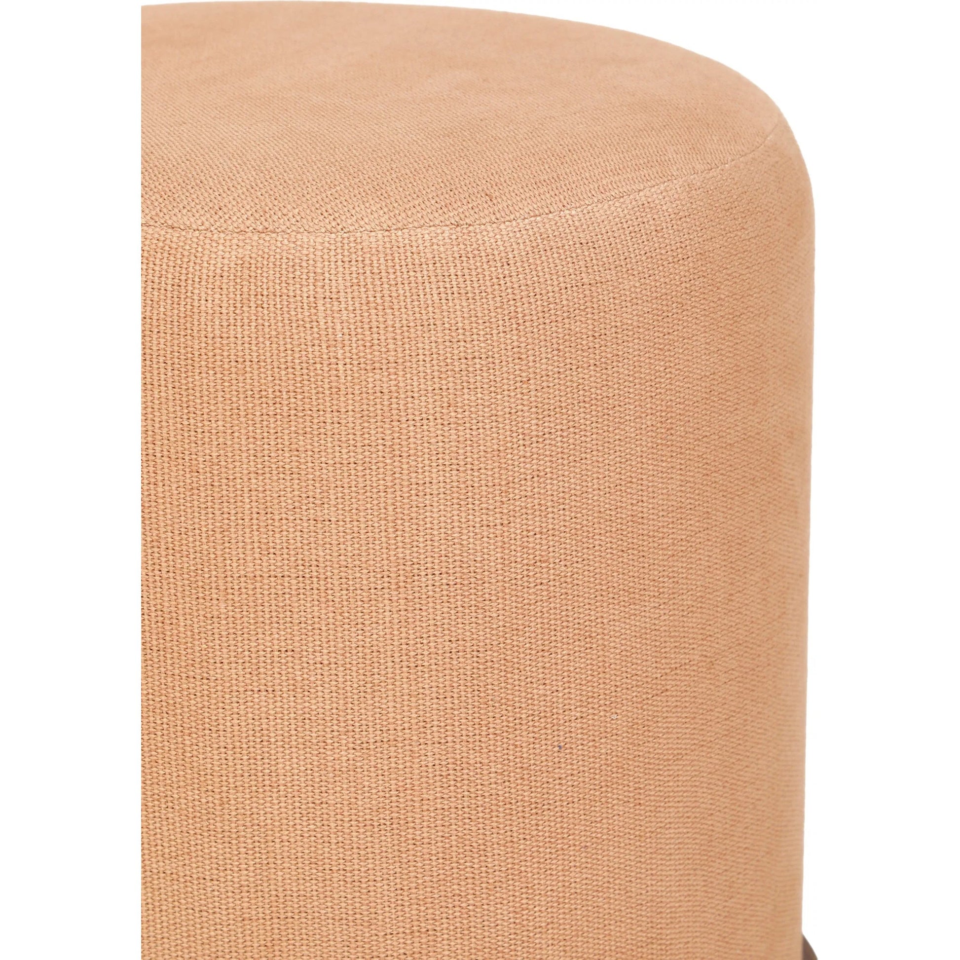 Como Burl Cotton Jute Contract-Grade Accent Stool by TOV Furniture in peach. Made from burl veneer, fabric in a unique style.