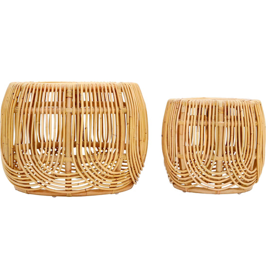 Azrina Rattan Nesting Tables by TOV Furniture in natural. Made from rattan veneer, wood in a cottage & farmhouse style.