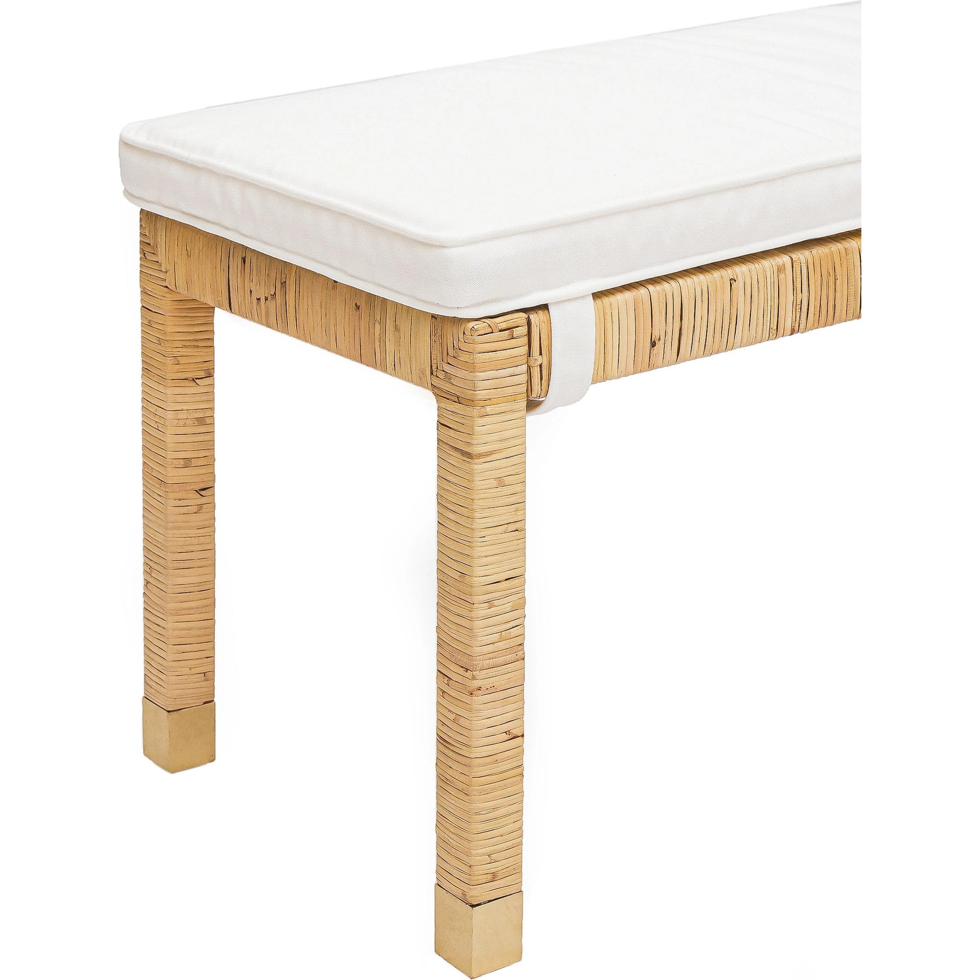 Amara Woven Rattan Bench by TOV Furniture. Made from rattan veneer, wood in a cottage & farmhouse style.