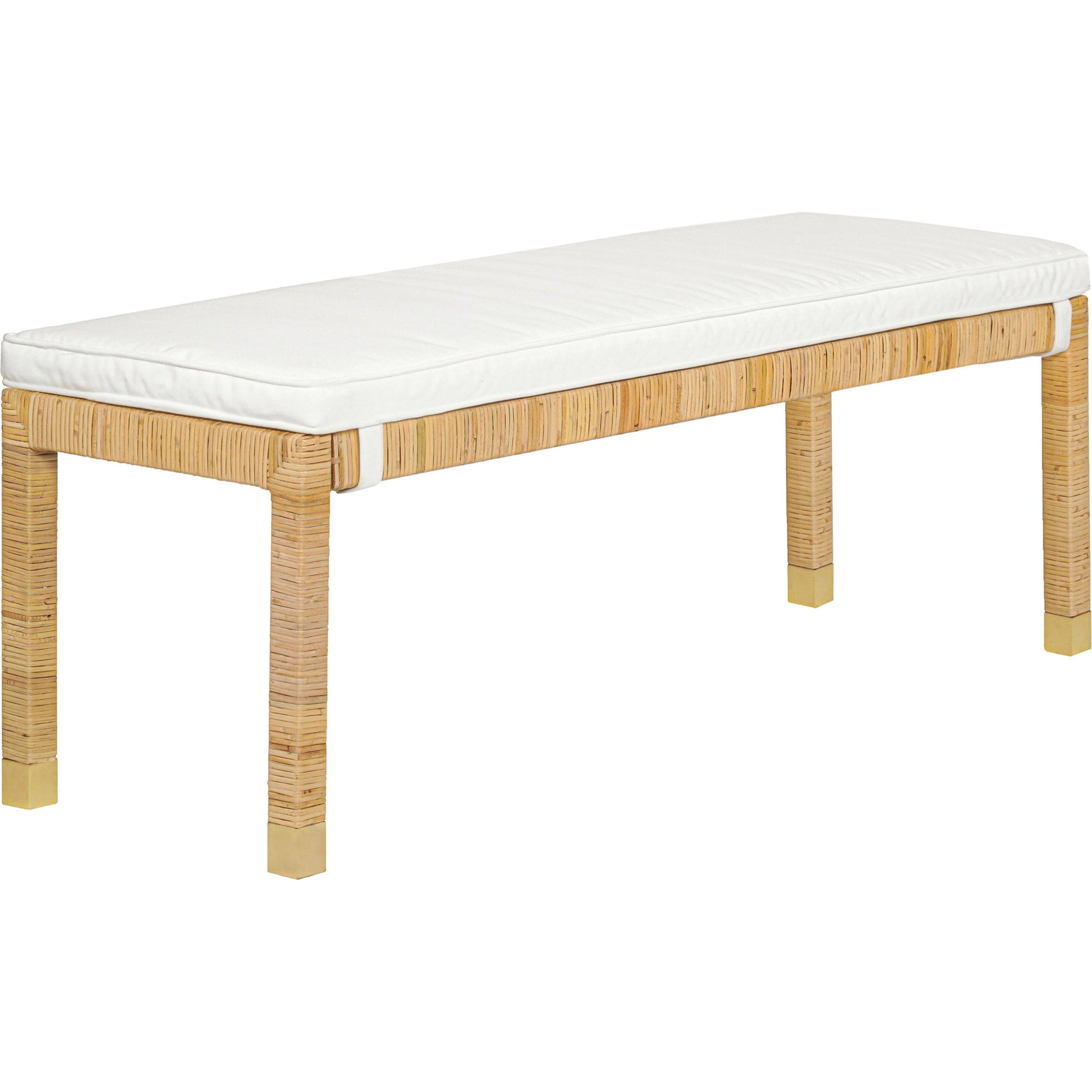 Amara Woven Rattan Bench by TOV Furniture. Made from rattan veneer, wood in a cottage & farmhouse style.